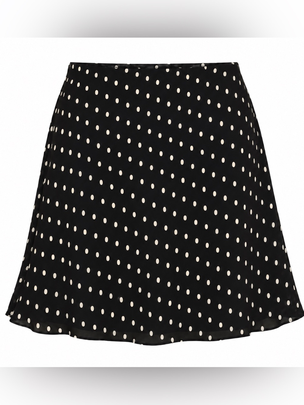 Madewell black polka dot pull on skirt, size 14